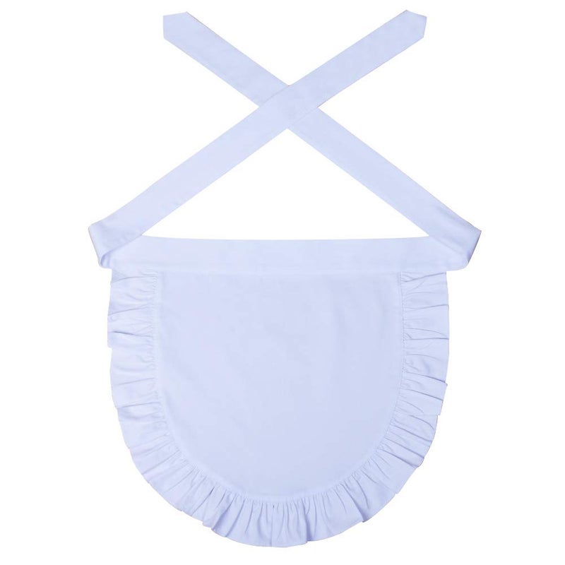 Love Potato 100% Cotton White Half Apron, Classic Halloween Party Cosplay Costumes Dress Accessory - Image 1